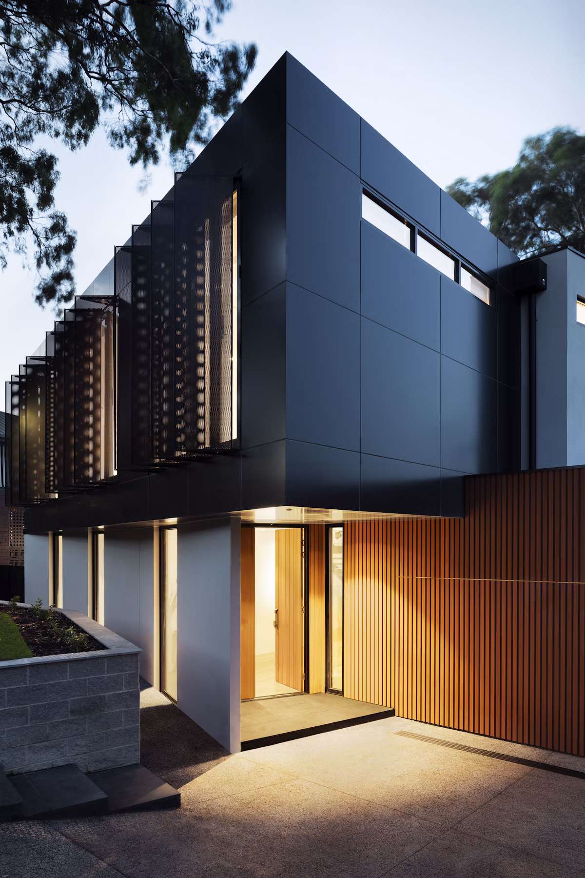 Fachada residencial contemporánea